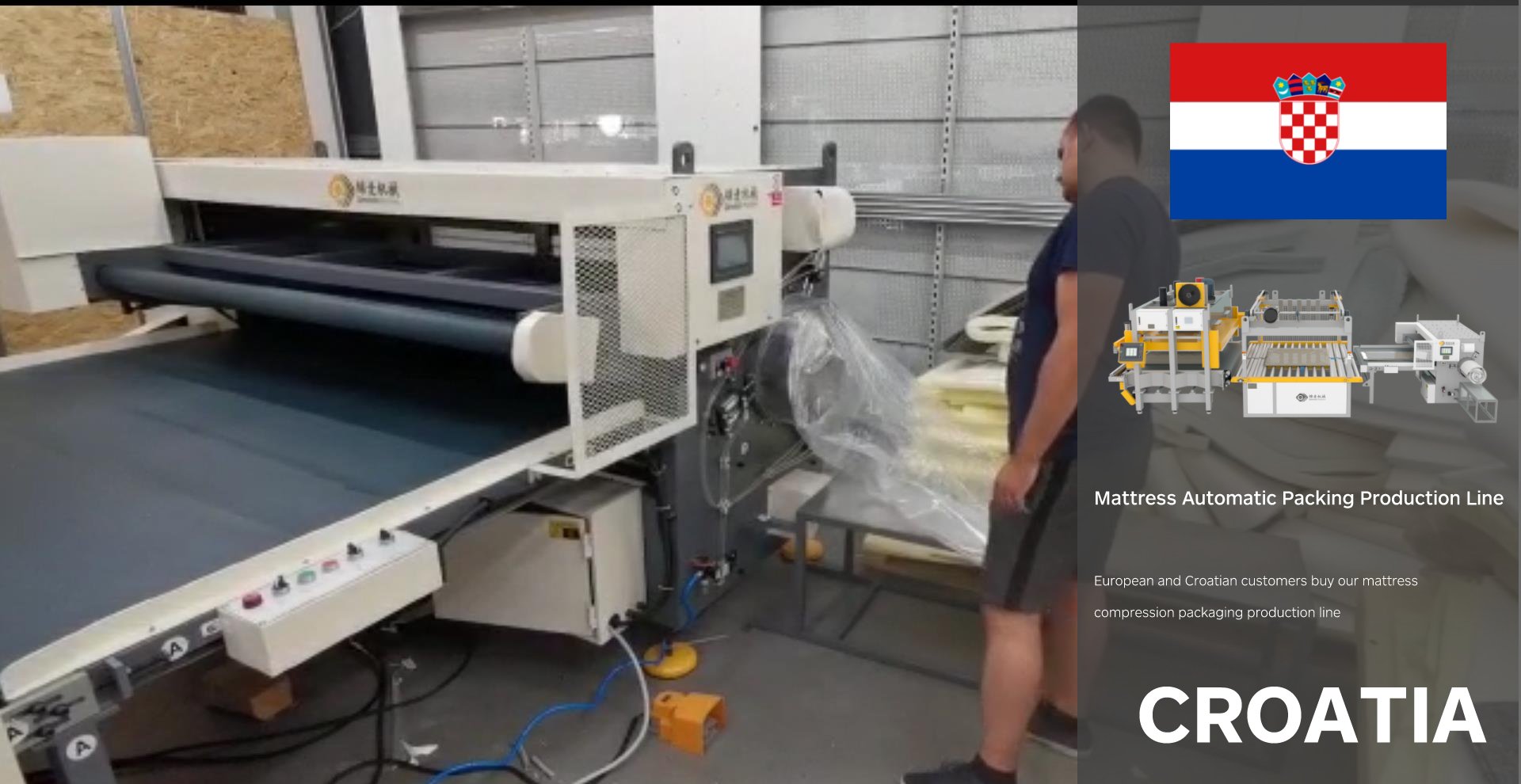 Machine Genmax - Ligne de production d'emballage automatique de matelas MFP-450 du client croate